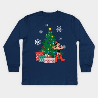 Astro Boy Around The Christmas Tree Kids Long Sleeve T-Shirt